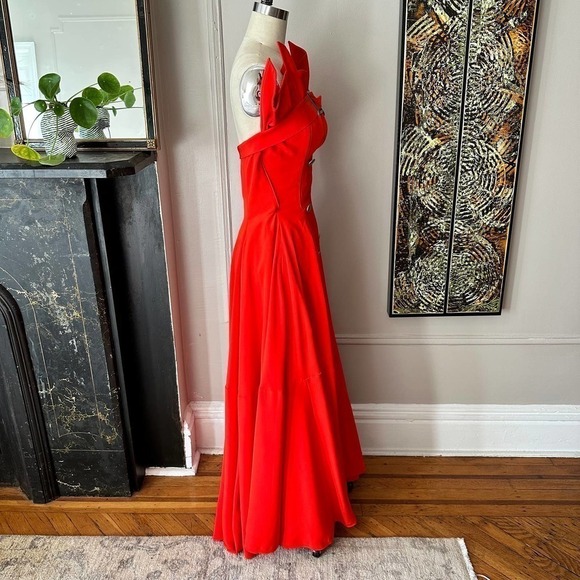 NWT Y2K YOHJI YAMAMOTO Formal Red Silk Gown - Spring Summer 2005 Collection - Picture 7 of 13